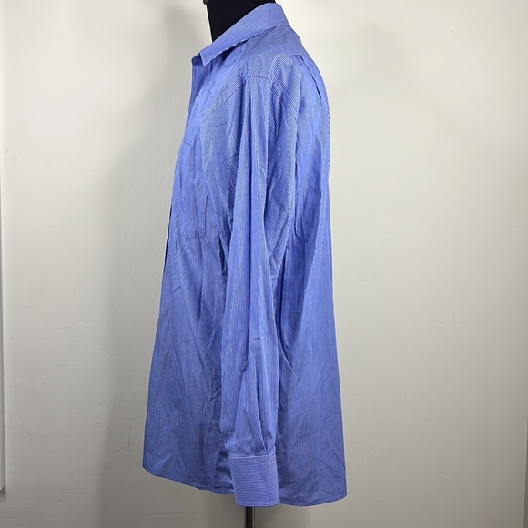 TOMMY HILFIGER Blue Stripe Casual Button Down Shirt 16 - Picture 4 of 6